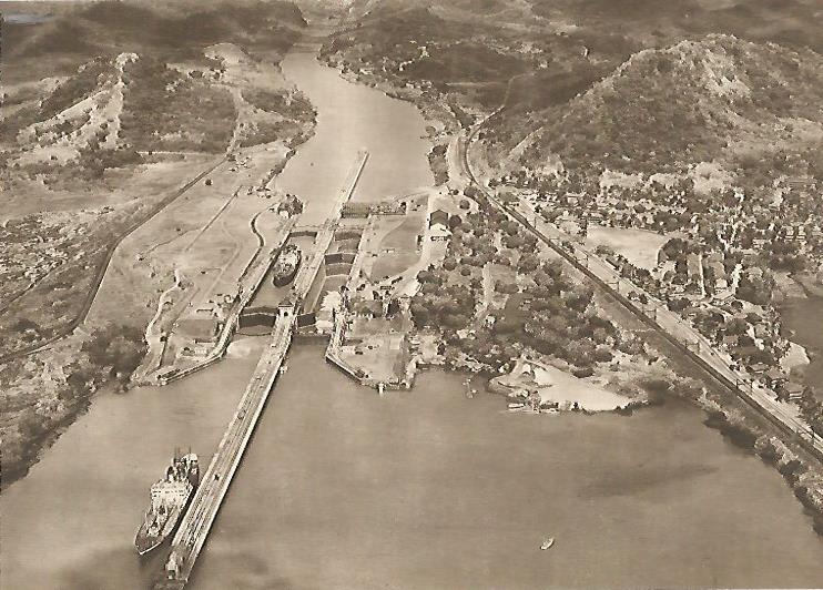LAMINA GEOGRAFIA 0088: Esclusas de Pedro Miguel en el Canal de Panama