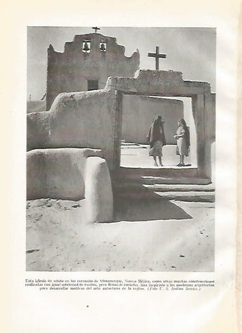 LAMINA GEOGRAFIA 0094: Iglesia cerca de Alburquerque Nuevo Mejico