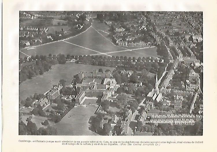 LAMINA GEOGRAFIA 0112: Vista aerea de Cambridge Inglaterra