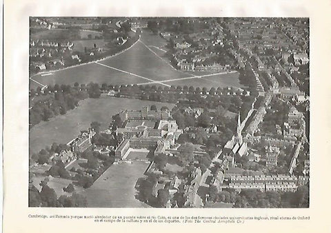 LAMINA GEOGRAFIA 0112: Vista aerea de Cambridge Inglaterra