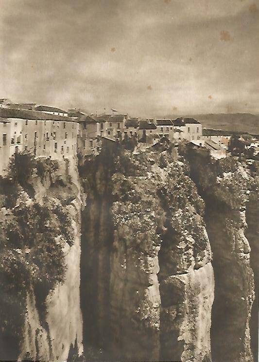 LAMINA GEOGRAFIA 0125: Casas sobre el Tajo en Ronda Malaga