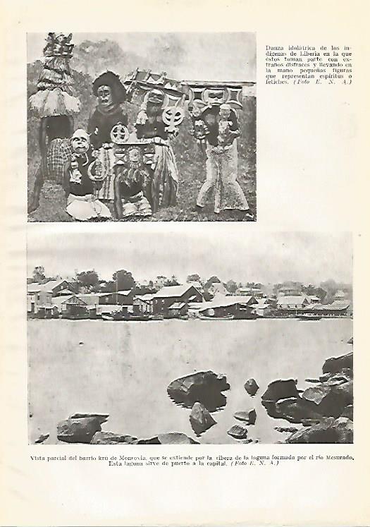 LAMINA GEOGRAFIA 0136: Danza de Liberia y barrio kru de Monrovia