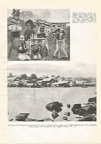 LAMINA GEOGRAFIA 0136: Danza de Liberia y barrio kru de Monrovia