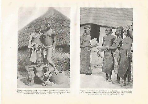 LAMINA GEOGRAFIA 0148: Hombres de Senegal y mujeres de Guinea