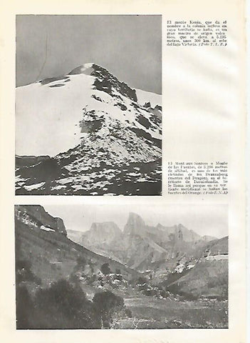 LAMINA GEOGRAFIA 0151: Monte Kenia y Monte de las Fuentes