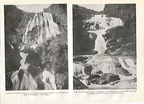 LAMINA GEOGRAFIA 0153: Cascadas en Argelia y en Sierra Leona
