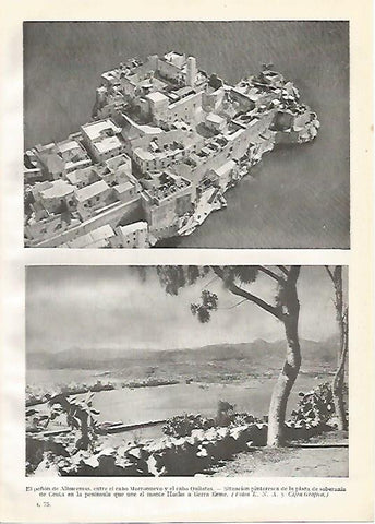 LAMINA GEOGRAFIA 0157: Peñon de Alhucemas y vista de Ceuta