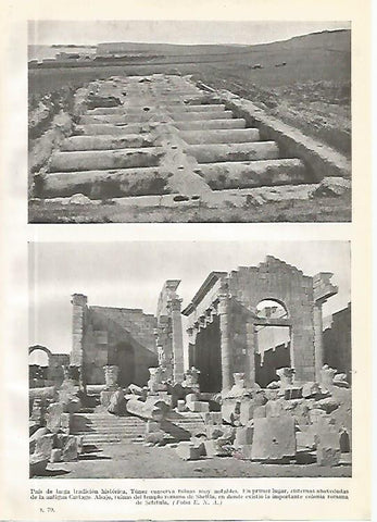 LAMINA GEOGRAFIA 0165: Ruinas de Cartago y Sbeitla Tunez
