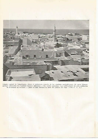 LAMINA GEOGRAFIA 0168: Vista de Tripoli Libia