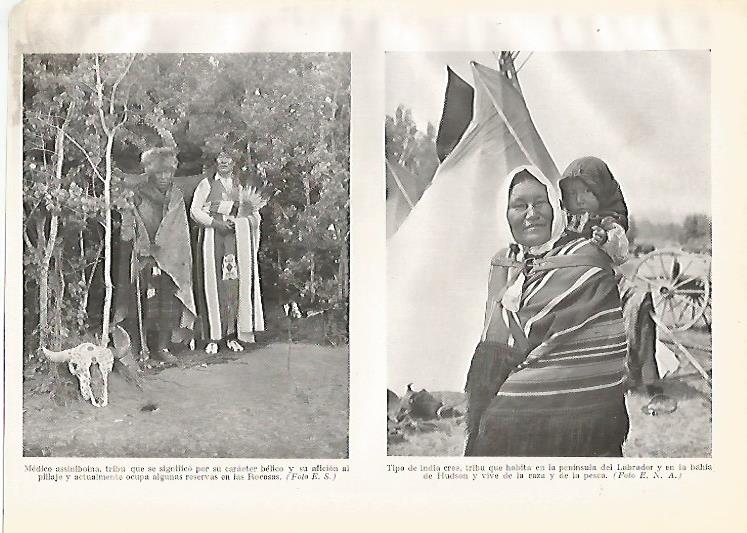 LAMINA GEOGRAFIA 0194: Medico assiniboina y madre e hija cree Estados Unidos