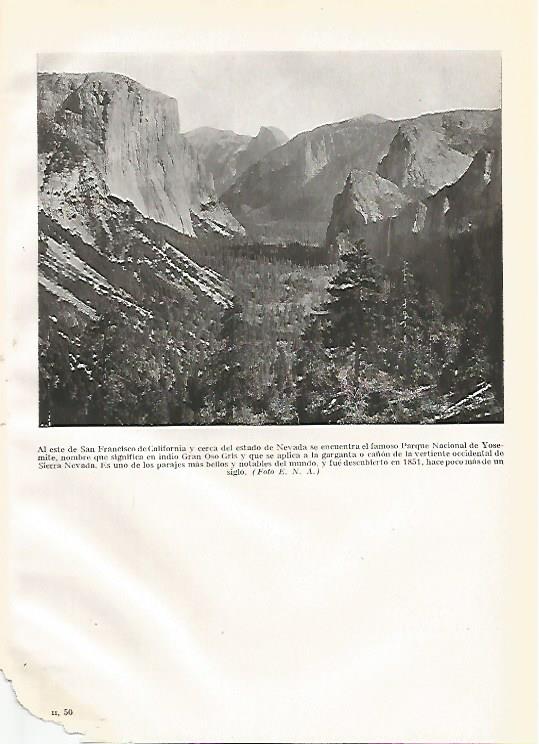LAMINA GEOGRAFIA 0197: Parque Nacional de Yosemite Estados Unidos
