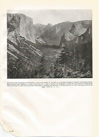 LAMINA GEOGRAFIA 0197: Parque Nacional de Yosemite Estados Unidos