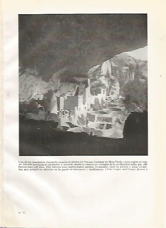 LAMINA GEOGRAFIA 0209: Caserio de pieda del Parque Nacional de Mesa Verde Estados Unidos