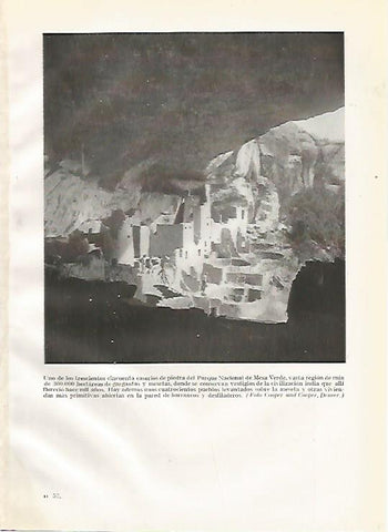 LAMINA GEOGRAFIA 0209: Caserio de pieda del Parque Nacional de Mesa Verde Estados Unidos