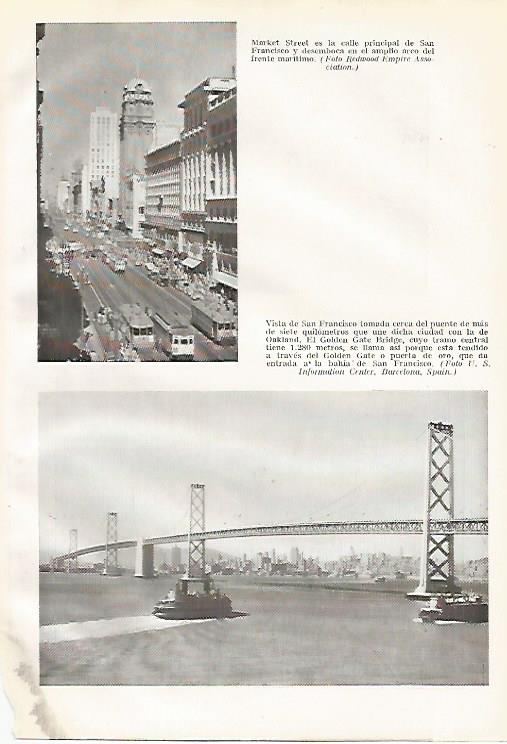LAMINA GEOGRAFIA 0210: Market Street y vista de San Francisco Estados Unidos