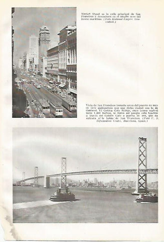 LAMINA GEOGRAFIA 0210: Market Street y vista de San Francisco Estados Unidos
