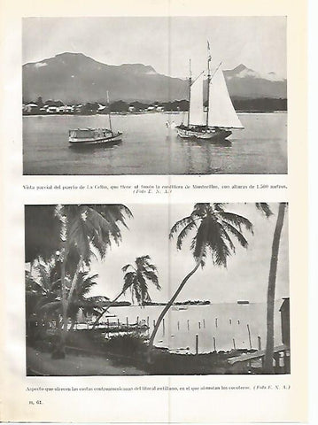 LAMINA GEOGRAFIA 0217: Puerto de La Ceiba y costas de las Antillas
