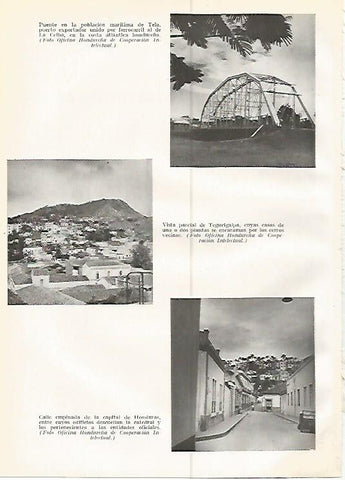 LAMINA GEOGRAFIA 0221: Puente en Tela y vistas de Tegucigalpa  Honduras