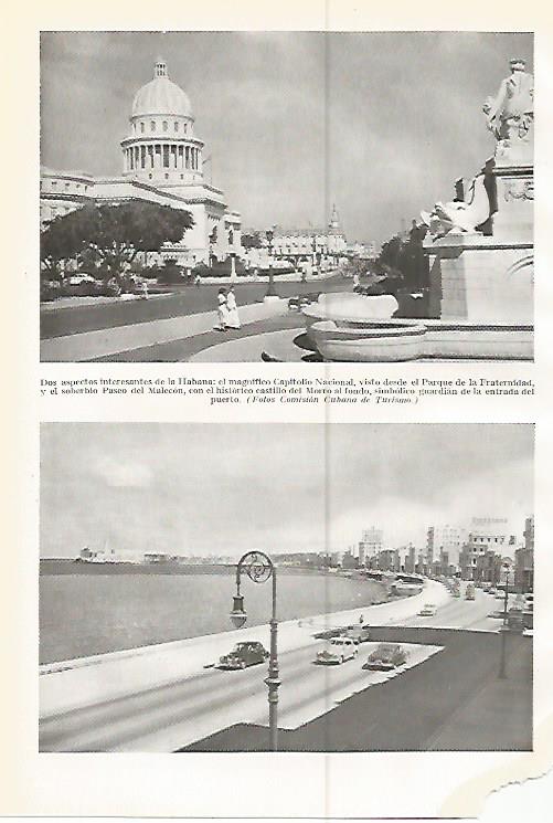 LAMINA GEOGRAFIA 0226: Capitolio Nacional y Paseo del Malecon en La Habana Cuba