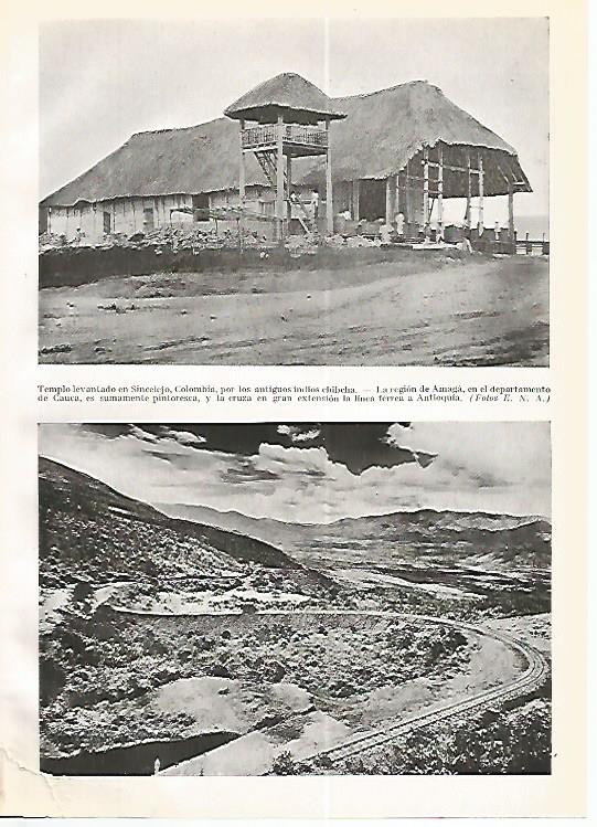 LAMINA GEOGRAFIA 0238: Templo en Sincelejo y region de Amaga Colombia