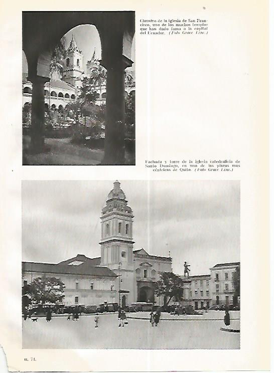 LAMINA GEOGRAFIA 0243: Iglesia de San Francisco y Catedral de Quito Ecuador