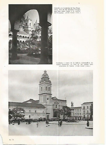 LAMINA GEOGRAFIA 0243: Iglesia de San Francisco y Catedral de Quito Ecuador