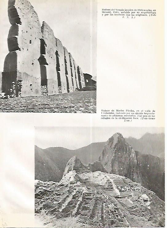 LAMINA GEOGRAFIA 0244: Templo inca de Huairacochoa y Machu Picchu Peru