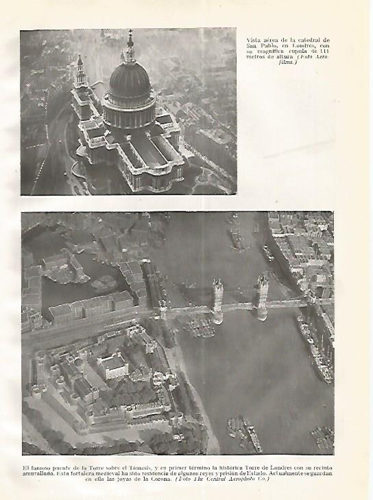 LAMINA GEOGRAFIA 0252: Vista aerea de la Catedral de San Pablo y Puente de la Torre de Londres
