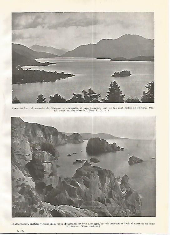 LAMINA GEOGRAFIA 0253: Lago Lomond e islas Shetland Escocia