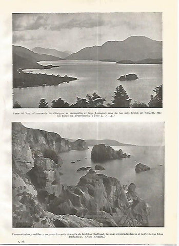 LAMINA GEOGRAFIA 0253: Lago Lomond e islas Shetland Escocia