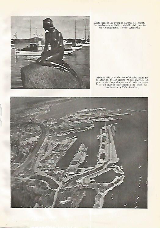 LAMINA GEOGRAFIA 0256: La Sirena de Andersen y el puerto de Copenhague Dinamarca