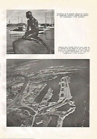 LAMINA GEOGRAFIA 0256: La Sirena de Andersen y el puerto de Copenhague Dinamarca