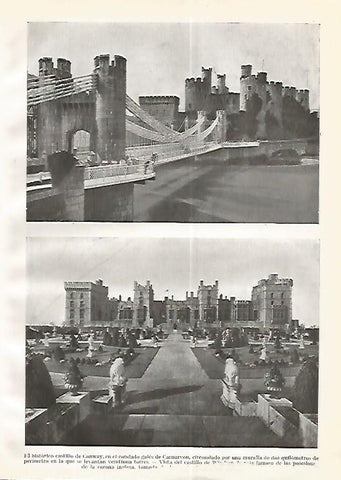 LAMINA GEOGRAFIA 0258: Castillo de Conway y Castillo de Windsor Inglaterra