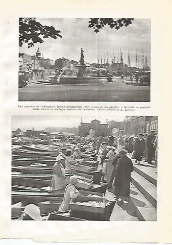 LAMINA GEOGRAFIA 0260: Puerto y mercado de Helsingfors