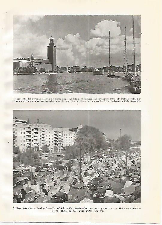 LAMINA GEOGRAFIA 0262: Puerto y mercado de Estocolmo Suecia