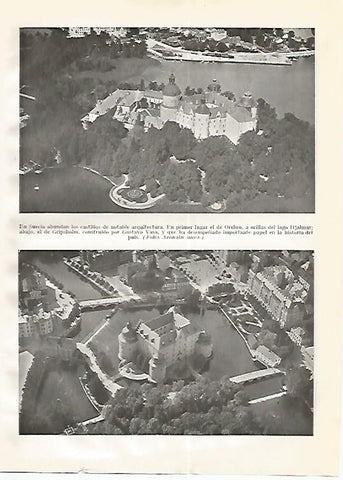 LAMINA GEOGRAFIA 0264: Castillo de Orebro y Castillo de Gripsholm Suecia