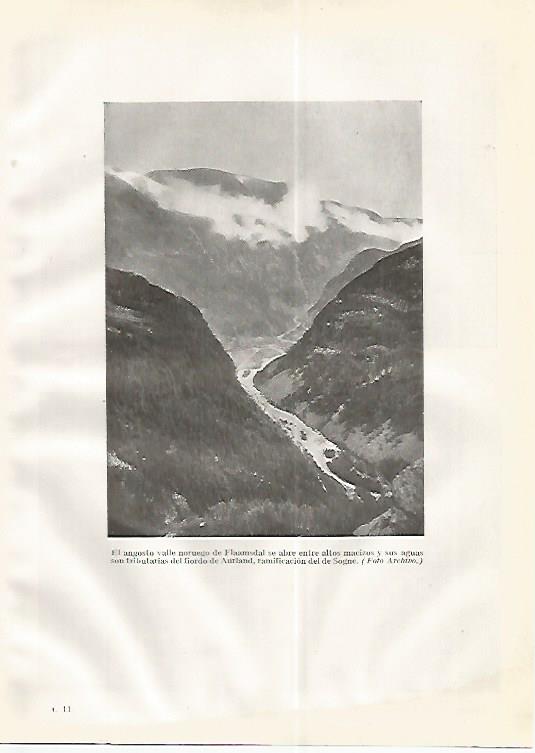 LAMINA GEOGRAFIA 0267: Valle de Flaamsdal Noruega
