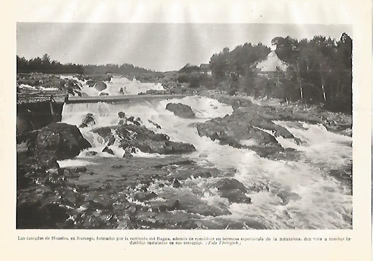 LAMINA GEOGRAFIA 0268: Cascadas de Honefos Noruega
