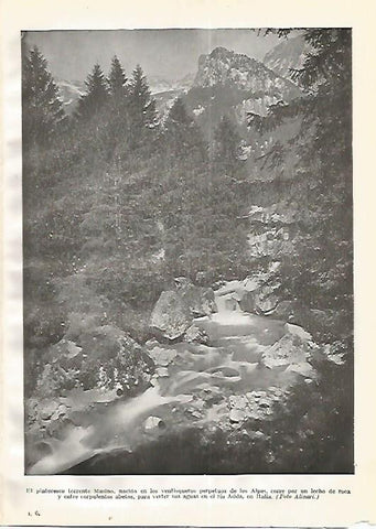 LAMINA GEOGRAFIA 0275: Torrente Masino en los Alpes