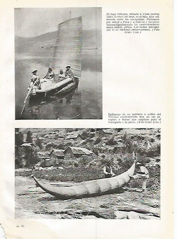 LAMINA GEOGRAFIA 0289: Lago Titicaca entre Bolivia y Peru