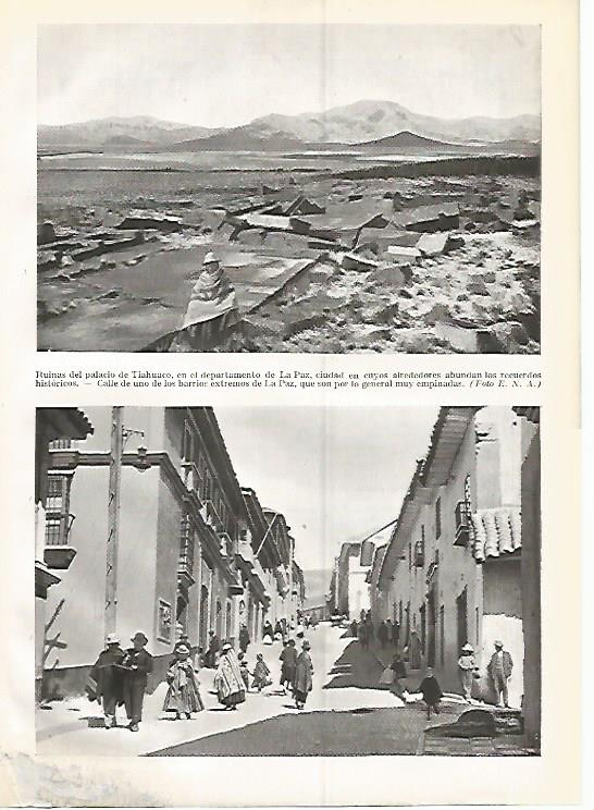 LAMINA GEOGRAFIA 0290: Ruinas de Tiahuaco y La Paz Bolivia