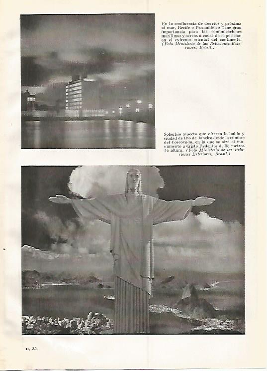 LAMINA GEOGRAFIA 0309: Recife y Cristo Redentor de Rio de Janeiro Brasil