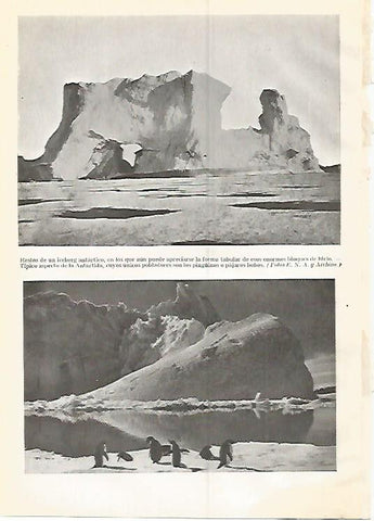 LAMINA GEOGRAFIA 0312: Iceberg antartico y aspecto de la Antartida
