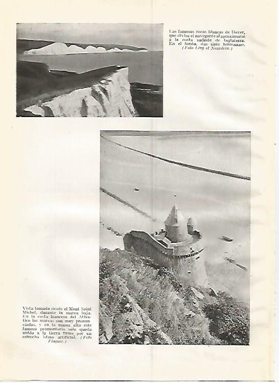 LAMINA GEOGRAFIA 0314: Rocas de Dover y Castillo de Mont Saint Michel
