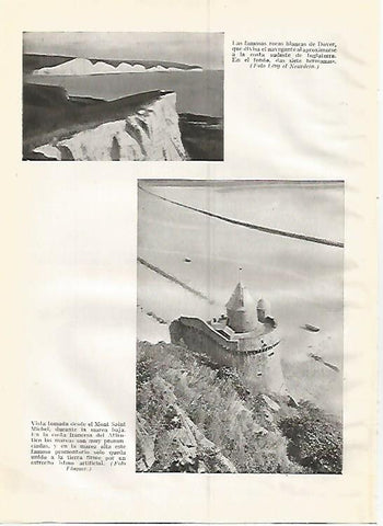 LAMINA GEOGRAFIA 0314: Rocas de Dover y Castillo de Mont Saint Michel