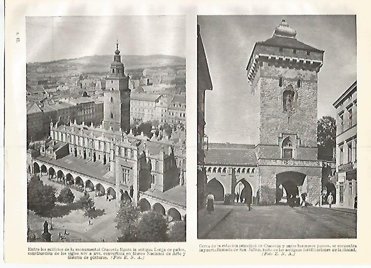 LAMINA GEOGRAFIA 0349: Lonja y puerta de San Julian de Cracovia  Polonia