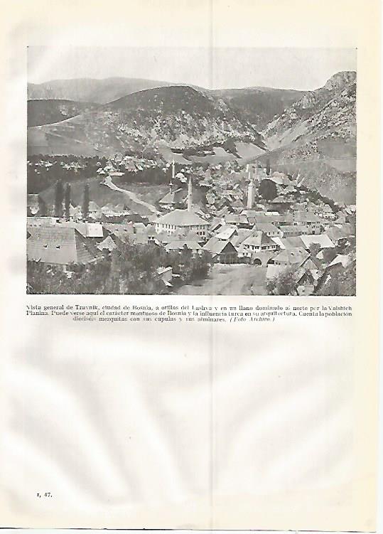 LAMINA GEOGRAFIA 0359: Vista de Travnik Bosnia