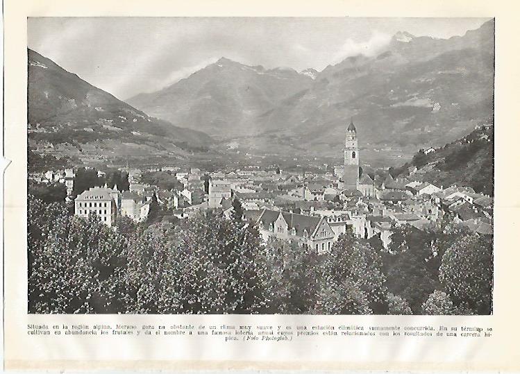 LAMINA GEOGRAFIA 0371: Vista de Merano Italia