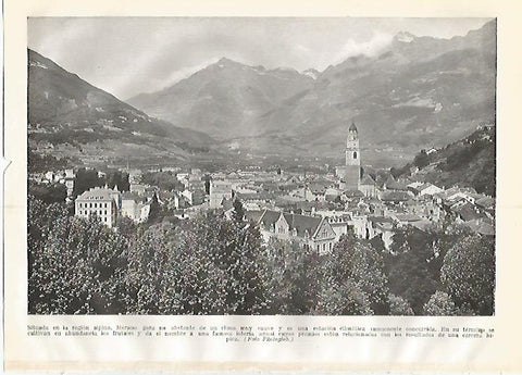 LAMINA GEOGRAFIA 0371: Vista de Merano Italia