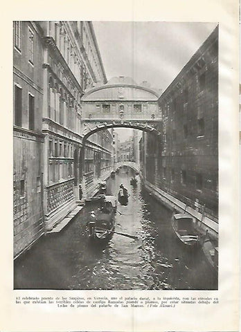 LAMINA GEOGRAFIA 0375: Puente de los Suspiros de Venecia